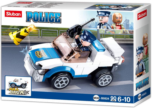Sluban Police Car with Pull Back Motor M38-B0824