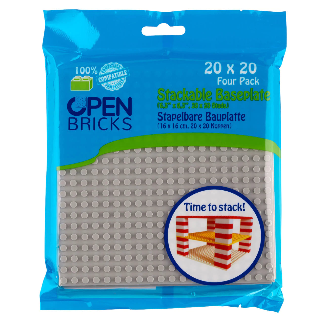 Baseplate hell grau (20x20) 4 Stk.