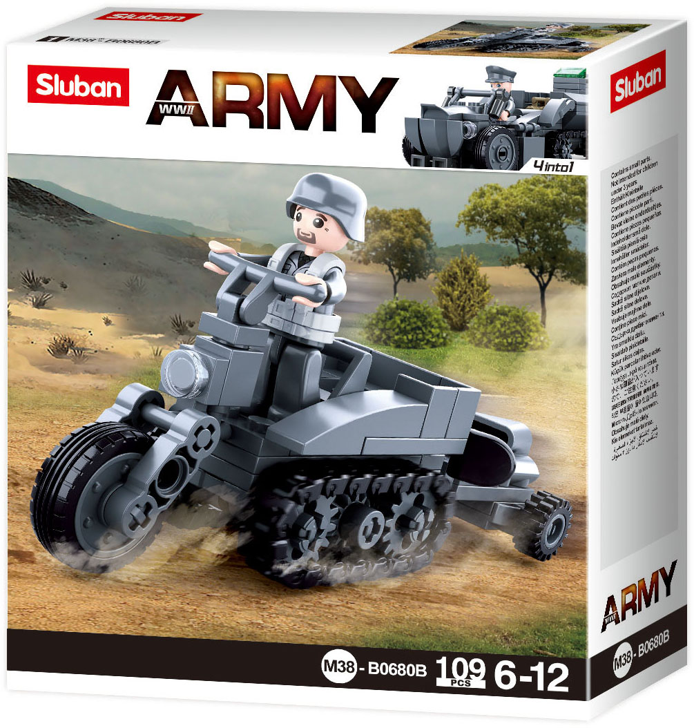 Sluban German Army half crawler-type motorcycle M38-B0680B