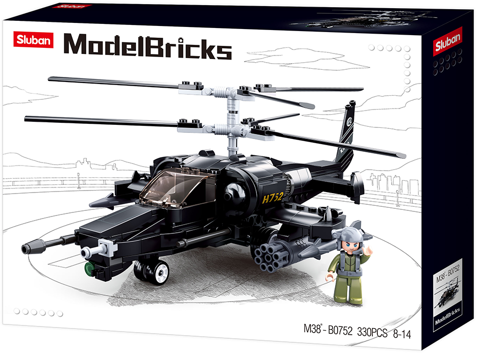 Sluban Combat Helicopter M38-B0752