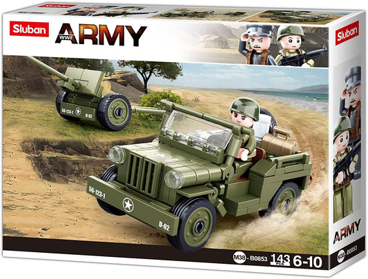 Sluban Allied Jeep with Anti Aircraft M38-B0853