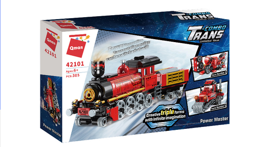 Trans-Combo Power Master 3in1 Lokomotive - Motorrad - Dampfwalze